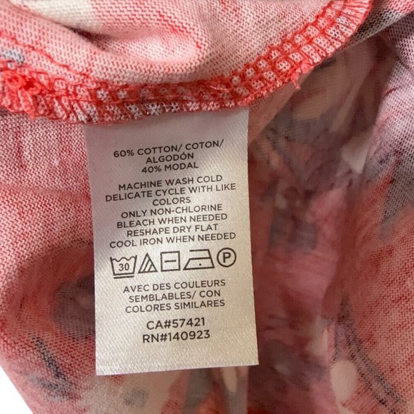 Ruby Rd. Women's PXL Petite‎ Floral Tank Top Boho Chic Ruffle Hem - Picture 8 of 8